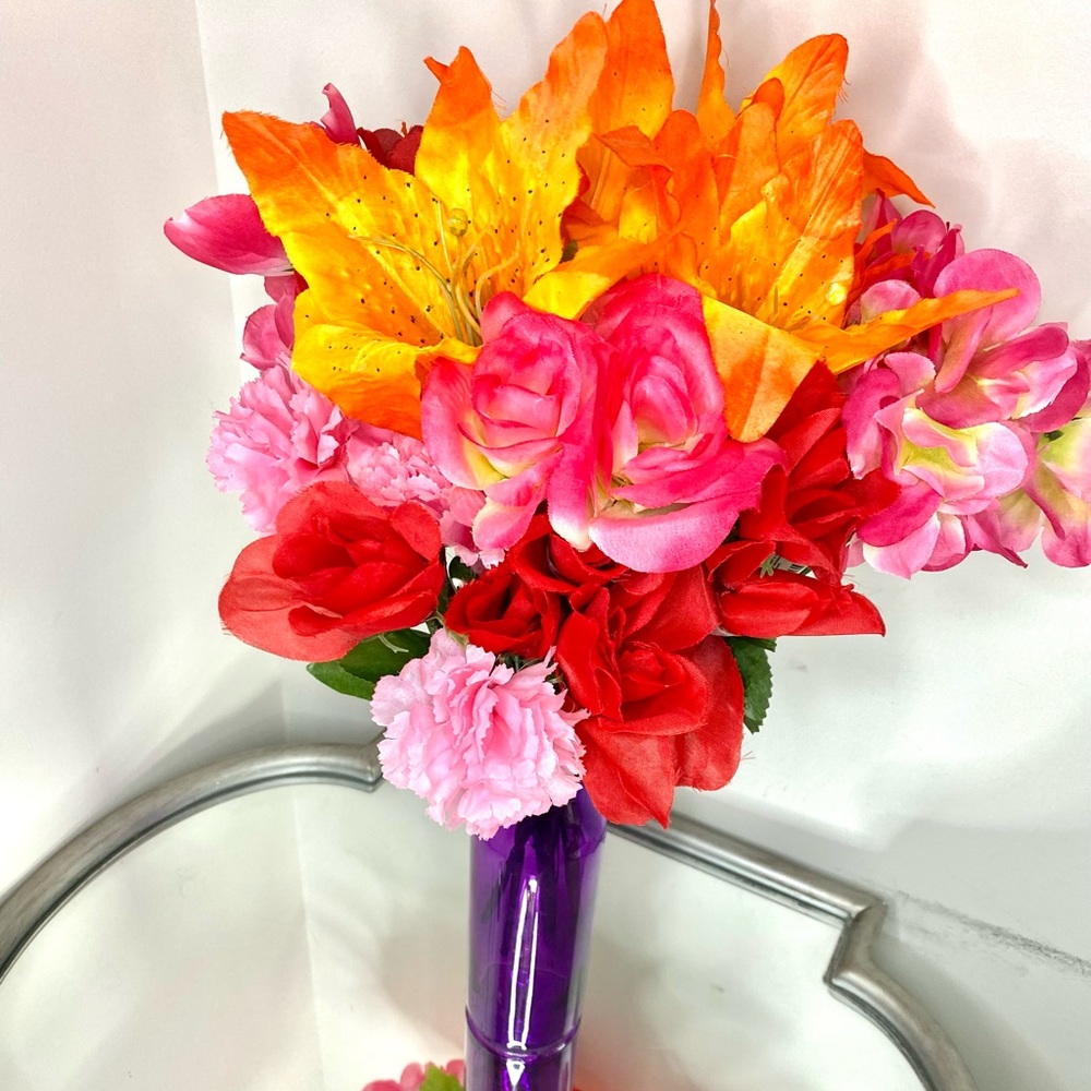 Artificial Flower Bouquet with Vase